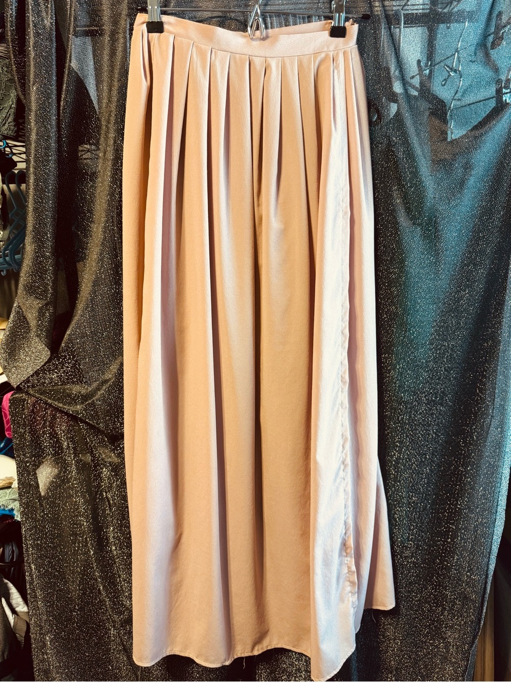 Charlotte Russe Blush Pleated Maxi Skirt